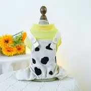 GGP Xl Cow Bib Pants Four Legged Dog Clothes Spring/Summer Pet Outfit, Soft & Breathable