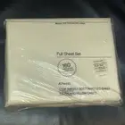 VTG JC Penney Sheet Set Full Size White 160 Thread Count Flat Fitted Pillow Case