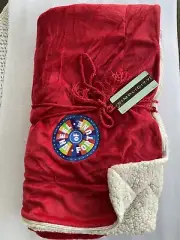 Simplicity Wheel Of Fortune Red Throw Lamb’s wool Microsherpa Brand New