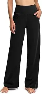 [Promover] Women's Activewear Trousers Straight Wide Leg with Pockets Yoga Pants Stretch Work Tracksuit Bottoms Gym Running Joggers Fall Winter Causal Pants Tummy Control Leggings Bootcut Lounge Pants