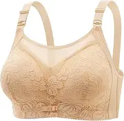 [Generic] High Support Bras for Women Adjustable Strap Full Coverage Up Bras Comfortable No Underwire Wireless Bras One Shoulder Sports Bras for Women