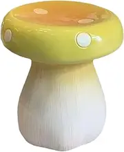 Yajuyi Resin Agaric Statue Stool Indoor and Outdoor Stool Creative Garden Decoration for Yard Office Living Room Outside Summer, Yellow