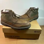 Clarks Maplewalk Moc Brown Green Leather Boots Ankle Lace-Up Mens SZ 8.5G (Med)