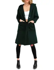 [Belle & Bloom] Walk This Way Wool Blend Oversized Coat Dark Green