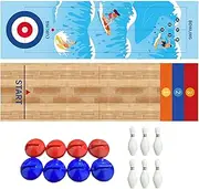 Aymzbd Family-Friendly Tabletop Bowling and Curling Game for Home Entertainment