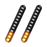 2Pcs Car Motorcycle Flowing Water Tail Brake Lights 12 Led Turn Signals Strip 3528Smd License Plate Light Blinker Stop Flicker black