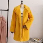 2023 Leopard Print Long Artificial Fur Coat New Women's Winter Coat