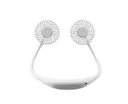 Led Lamp Aromatherapy Sports Neck Fan Usb Charging Portable Fan - White