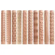 Engraved Rolling Pin with Christmas Theme Pattern Kitchen DIY Tool for Kid