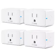 Smart Plug 15A, Wifi Bluetooth Outlets 4 Pack Work with Alexa and Google Assista
