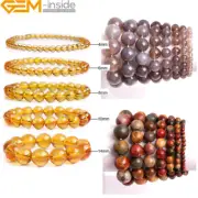 Beaded Stretchy Bracelet 7" Jewellery Natural Mookaite Citrine Charm Bangle