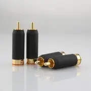 4Pcs Phono RCA Plug DIY Hifi Gold Plated Audio Interconnect Cable Line Connector
