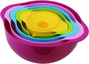 Southern Homewares 5 Piece Compact Nesting Mixing Bowl Colander Sieve...