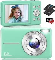 Digital Camera,FHD 1080P 44MP Kids Camera For Photography With 32GB Card(Green)