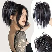 Y2K Messy Bun Hair Piece Claw Clip In Hair Bun Synthetic Wavy Curly Chignon Hair Bun For Women Extensions Tousled Updo Hair Buns Claw Clip Ponytail Hairpieces