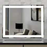 Hollywood LED Makeup Mirror with Dimmable Lights & 10x Magnification (485x140x405mm)
