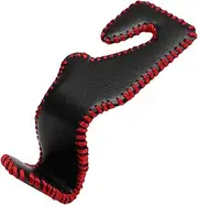 Car Seat Back Headrest Hooks Superior Leather Auto Seat Hook Hangers for Bags, Purses, Umbrellas Interior Accessories Black Red