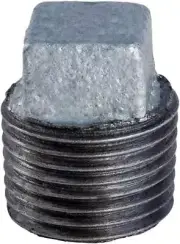 1/2" MIP Galvanized Malleable Iron Plug with Square Head