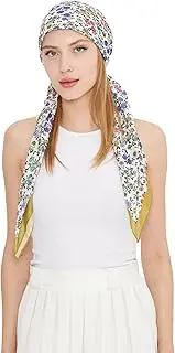 [dscarf] Headwear Pre Tied Head Scarves for Patterned Women Featuring | Soft Chemo Head Wear Headcover Ready Headwear, Flowering Design 6, One Size