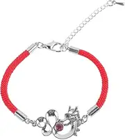 VALICLUD Year of The Dragon Braided Rope Red Lucky Bracelet Stylish Wrist Accessory