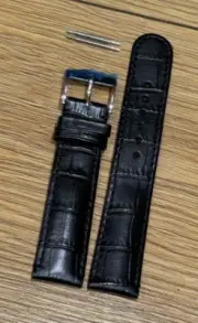 Genuine Original OEM Oris Black Leather Watch Strap 19mm 18mm 19/18 - 07 5 19 53
