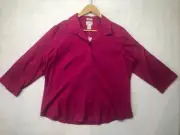 Chico's Effortless Cotton Cordova Top 3/4 Sleeve Magnolia Pink Women's Size 3 XL