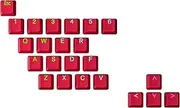Geeky Rubberized Keycap Set | Double Shot Translucent | ABS + TPR | OEM Profile for Mechanical Gaming Keyboard (Red, 23 Keys)