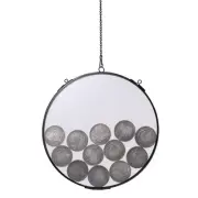 Glass Coin Holder for Display Morgan Silver Dollar Coin - Wall Hanging Coin O...