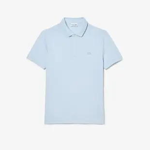 【LACOSTE】男裝-經典巴黎商務短袖Polo衫(溪水藍)