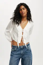[Cotton On Women] Cotton On Women - Daisy Boho Blouse - White 16 WHITE
