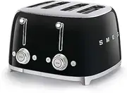 [Smeg] TSF03BLUK 4 Slice Toaster, Extra Wide Slots, 3 pre set programmes, Black