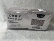 DIOLV Disposable Face Mask 3 Layer Breathable Facemask 50 Animal Print