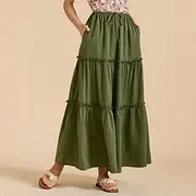 Retro Vintage Medieval Renaissance Ankle Length Skirt Cottagecore Solid Color Women's Fantasy Vacation LARP Ren Faire Adults' Skirt Spring Summer