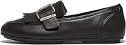 [FitFlop] Allegro Fringe Buckled Leather Loafers Women's Loafers
