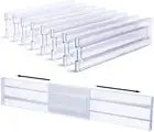 8 Pack Drawer Dividers Organizers, Adjustable 3.2" High Expandable from 11-20" K