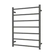 Radiant RTR01 Round Bar Heated Towel Rail - 600 x 800mm - Gun Metal Grey Stainless Steel - Bottom Left/Top Right Wiring