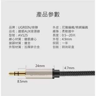 UGREEN綠聯 2M 3.5mm AUX 發燒級音源線 現貨 蝦皮直送