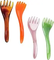 Hoement 4Pcs Scalp Massage Comb Portable Resin Head Massager for Hair Growth Handheld Relaxation Tool for Neck and Scalp Smooth Teeth for Easy Handling present for Friends and Random Color