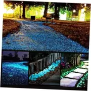 Glow Stones, Glowing in The Dark Pebbles 150pcs for Walkways, Window, Yard blue