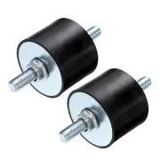 2pcs M8x23mm Thread Studs Rubber Shock 40x30mm Male 4pcs M8 Lock Nuts