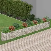 Raised Garden Bed, Elevated Planter Box Plant Container Gabion Galvanised Iron 470x50x50 cm