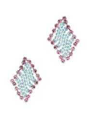 Rosantica Patchwork Crystal-embellished Drop Earrings - Light Blue ONE SIZE