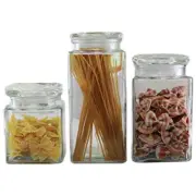 Benzer - Glass Storage Basix 3pc Canister Set