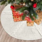 Knitted Christmas Tree Skirt,48 Inch Knit Christmas Tree Skirt Rustic Cream I...