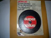 2pc 7-1/4" HOWARD 2SAW BLADE SET 200 STEEL TEETH PLYWOOD & MASONRY BLADE