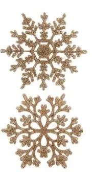 Snowflake Ornaments Christmas Glitter Snowflakes Hanging 3.9"/38 Pieces Plastic