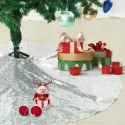 Silver Christmas Tree Skirt, 36 Inch Small Tree Skirt Sequin Xmas Tree Skirt ...