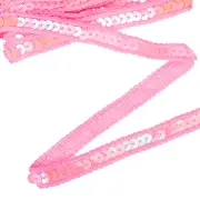 11 Yard Sequins Trim Ribbon 0.5 Inch Sequin Gimp Braid Trim, Light Pink