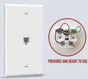 Everlite 6611-W 1-Gang Modular Telephone Jack, One RJ11 6-Position