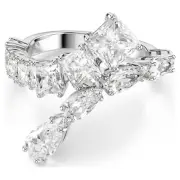 Swarovski Zirconia Matrix Ring, White, Rhodium Plated 5705762 (Size 55/M/7)